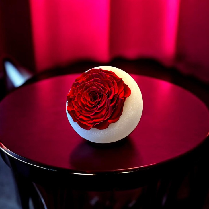 copy of Ivory-Colored Scented Wax Moon, Red Flowers
