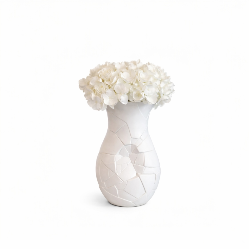 Phases 02 – White Ceramic Vase by Rosenthal with white flowers