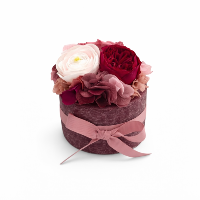 Burgundy-Colored Scented Wax Round Uffizi - Burgundy Flowers