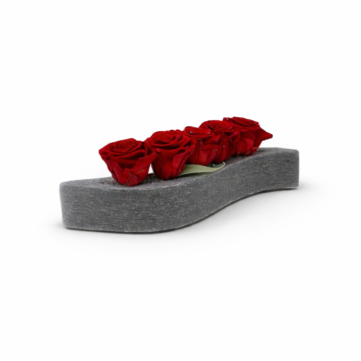 Grey-Colored Scented Wax Wave - Red Roses