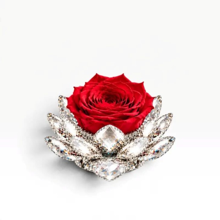 White Lotus – Lustrous Crystal red rose