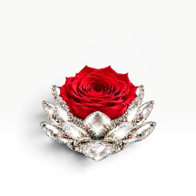 White Lotus – Lustrous Crystal red rose