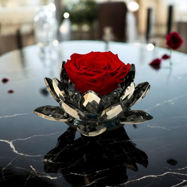 Black Lotus – Dark Lustrous Crystal  red rose