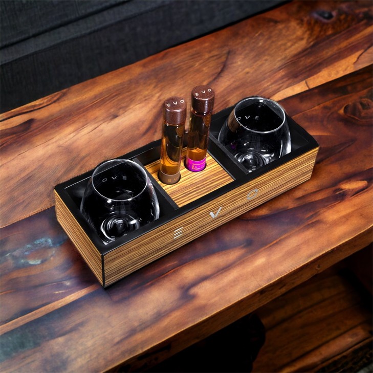 You&Me Tray 02 – Minibar with 2 glass tubes of brandy/grappa