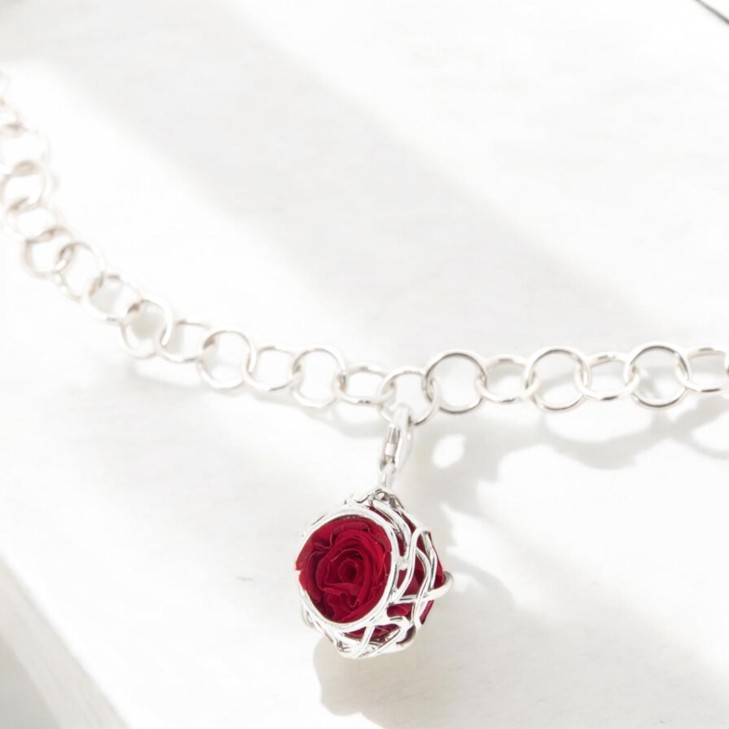 Soft chain Bracelet - Nest with preserved natutal rose