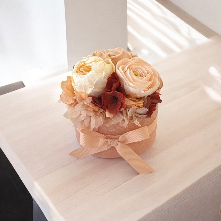 Peach-Colored Scented Round Wax Uffizi - Peach Flowers