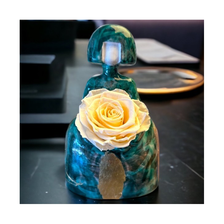 Green Gold Leaf Meninas - signed and numbered ceramic piece