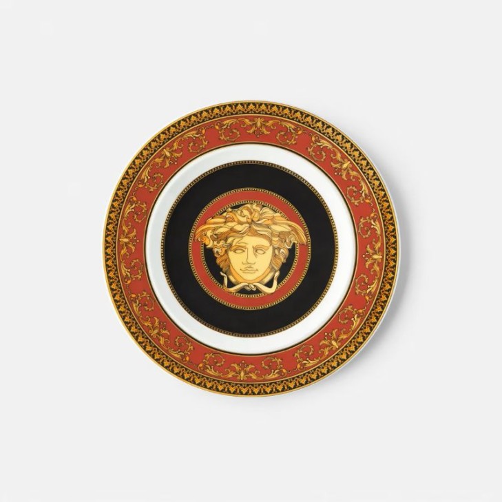 Medusa Round Plate - Versace Home Red/Gold Ceramic