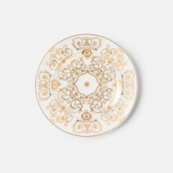Medusa Gala Round Plate - Versace Home White/Gold Ceramic