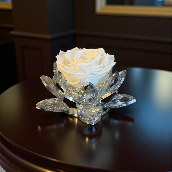 White Lotus – Lustrous Crystal  white rose