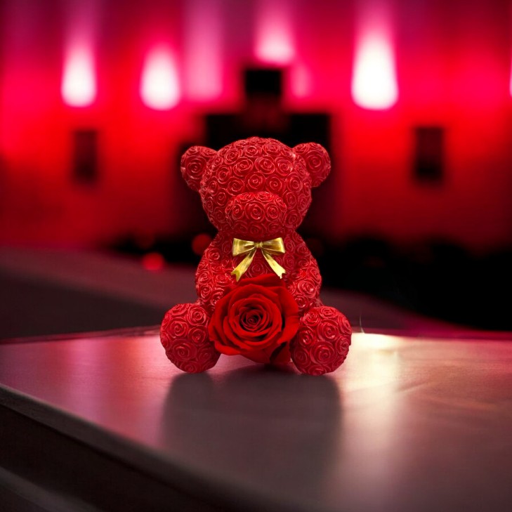 copy of Red Crystal Teddy Bear - Red Rose