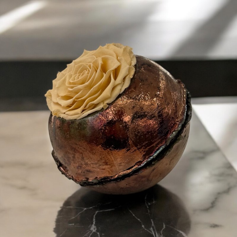 Raku Pomodoro rose stabilizzate color crema