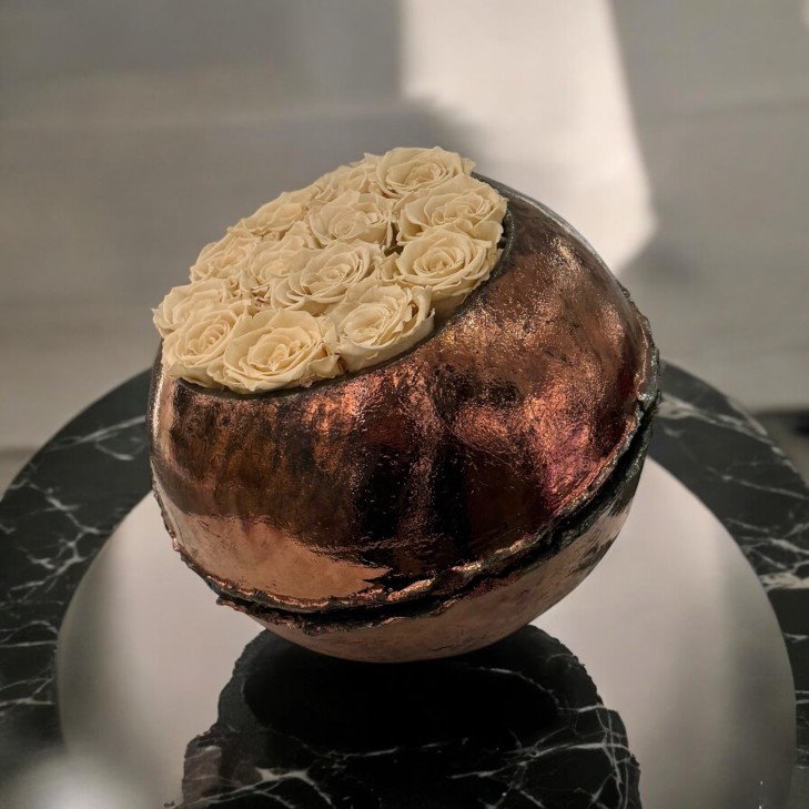 Raku Pomodoro rose stabilizzate color crema