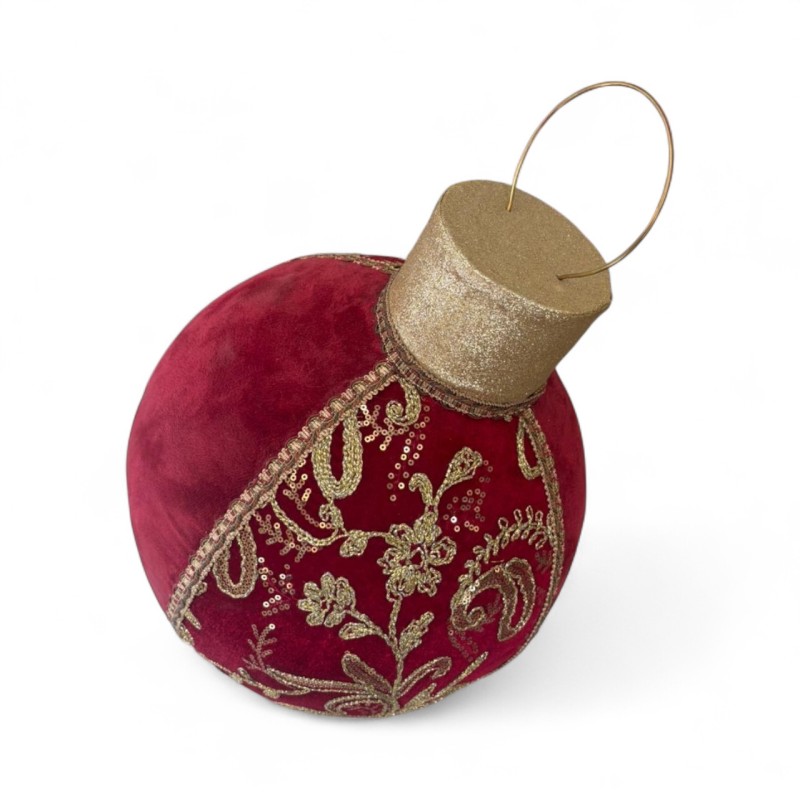 Sfera velluto rosso d.28cm