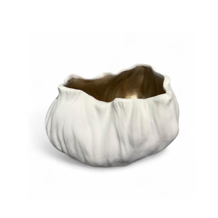 Vaso Versailles bianco oro h.20cm