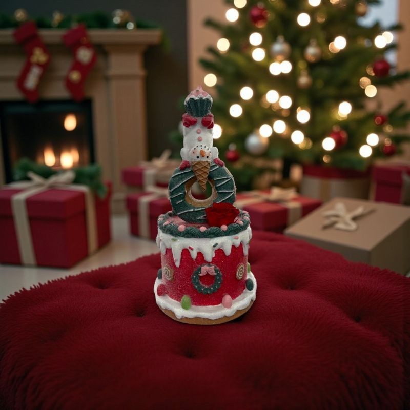 Torta di Natale Marzapane - Decorazione Natalizia