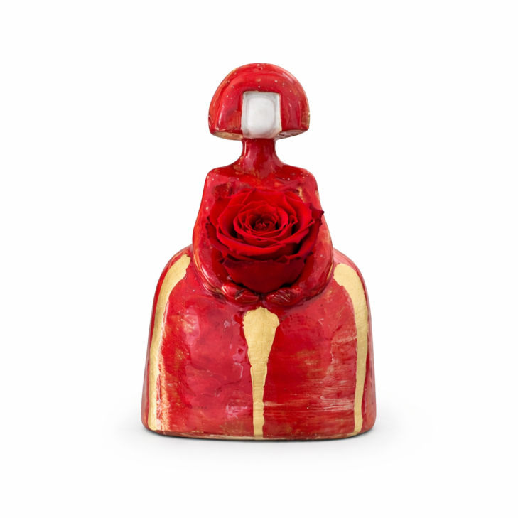 Meninas Rossa Foglia Oro in ceramica firmata e numerata