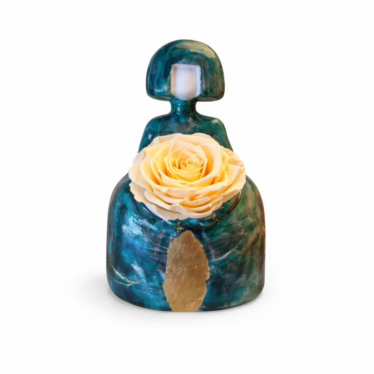 Meninas Verde Foglia Oro in ceramica firmata e numerata