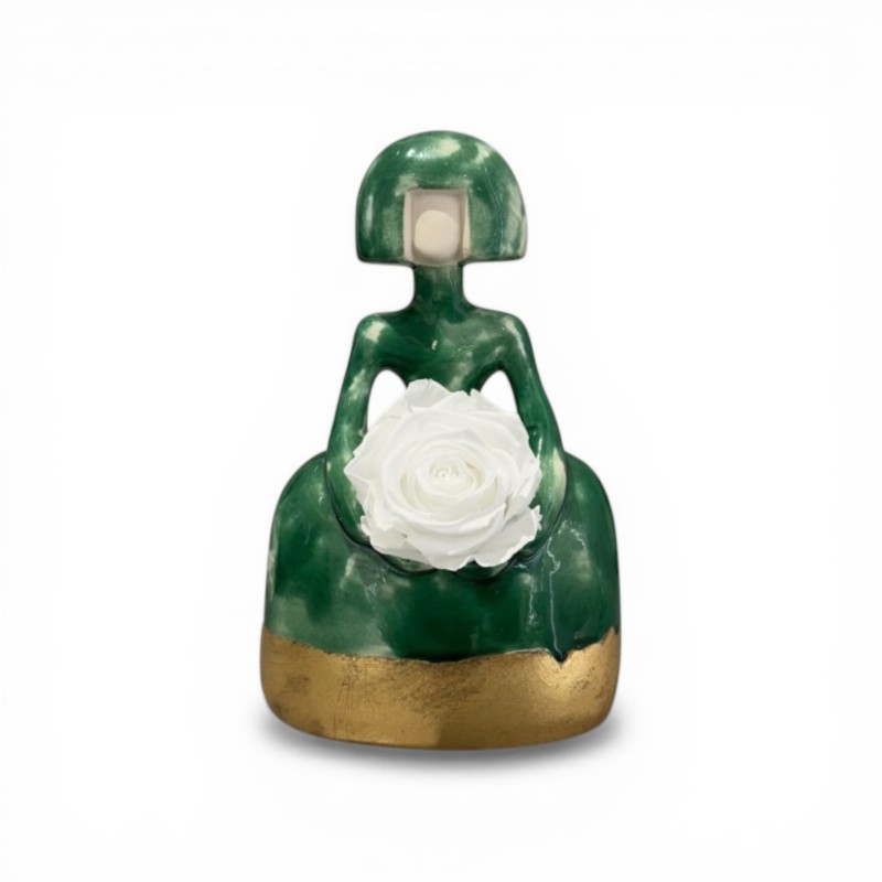 Meninas Verde Foglia Oro in ceramica a stampo