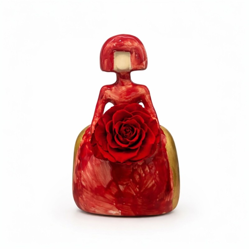 Meninas Rossa Foglia Oro in ceramica a stampo