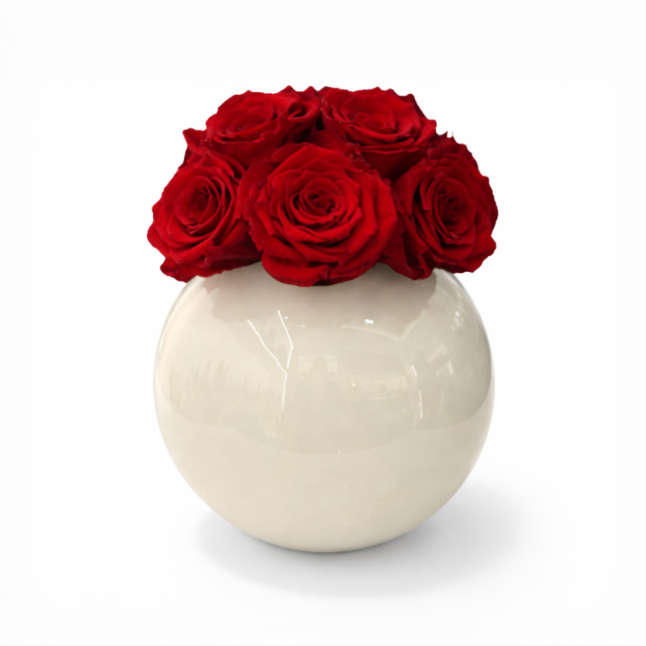 Sfera Bianca - Modern - Boule vetro bianco con rose rosse