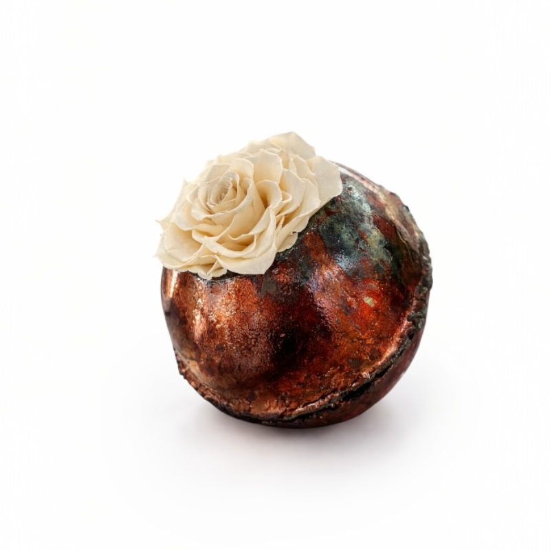 Raku Pomodoro 01 rose stabilizzate color crema