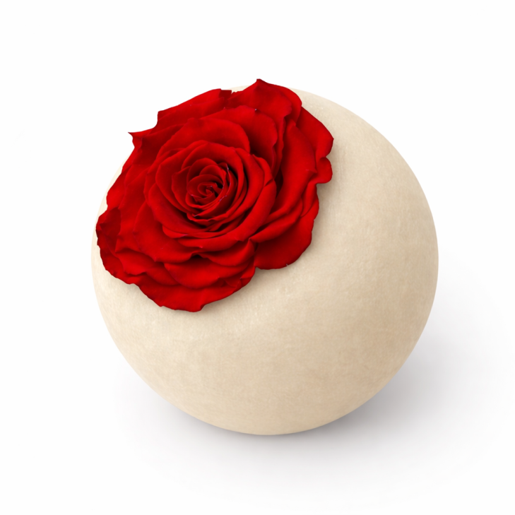 Moon Cera Profumata Avorio con rose rosse