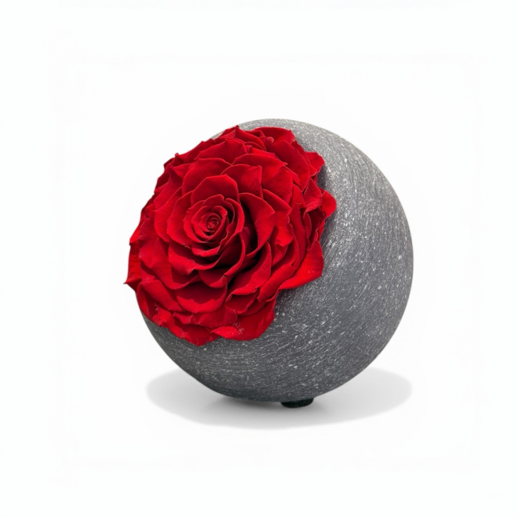Moon Cera Profumata Grigia con rose rosse