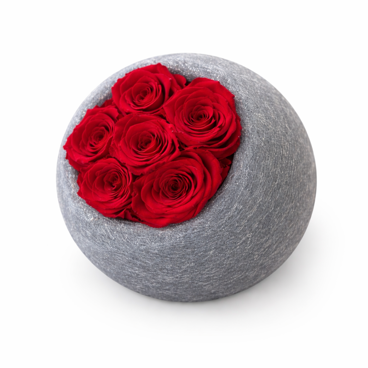 Moon Cera Profumata Grigia con rose rosse
