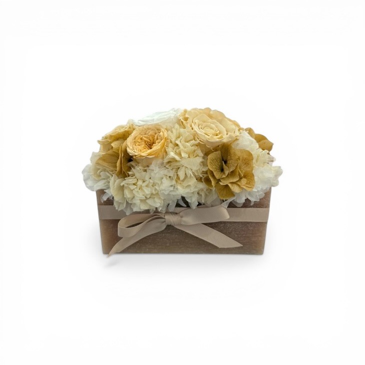 Rettangolo Cera Profumata Miele con fiori color crema e bianco