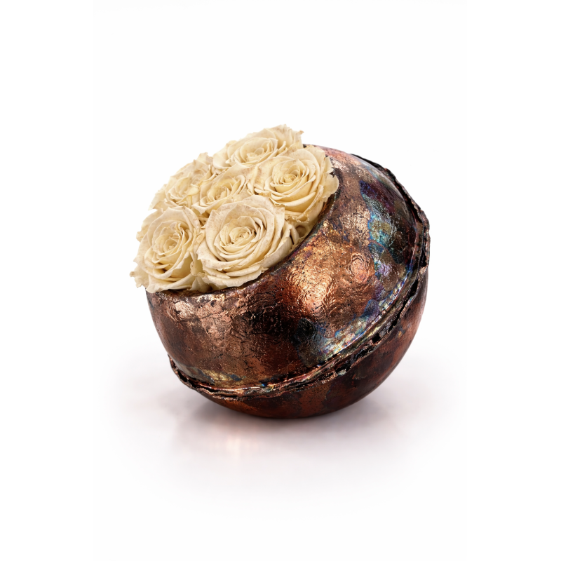 Raku Pomodoro 02 rose stabilizzate color crema